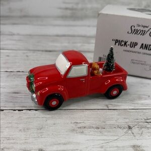 Department 56 “ Pick up and Delivery” Red truck Snow Christmas Village